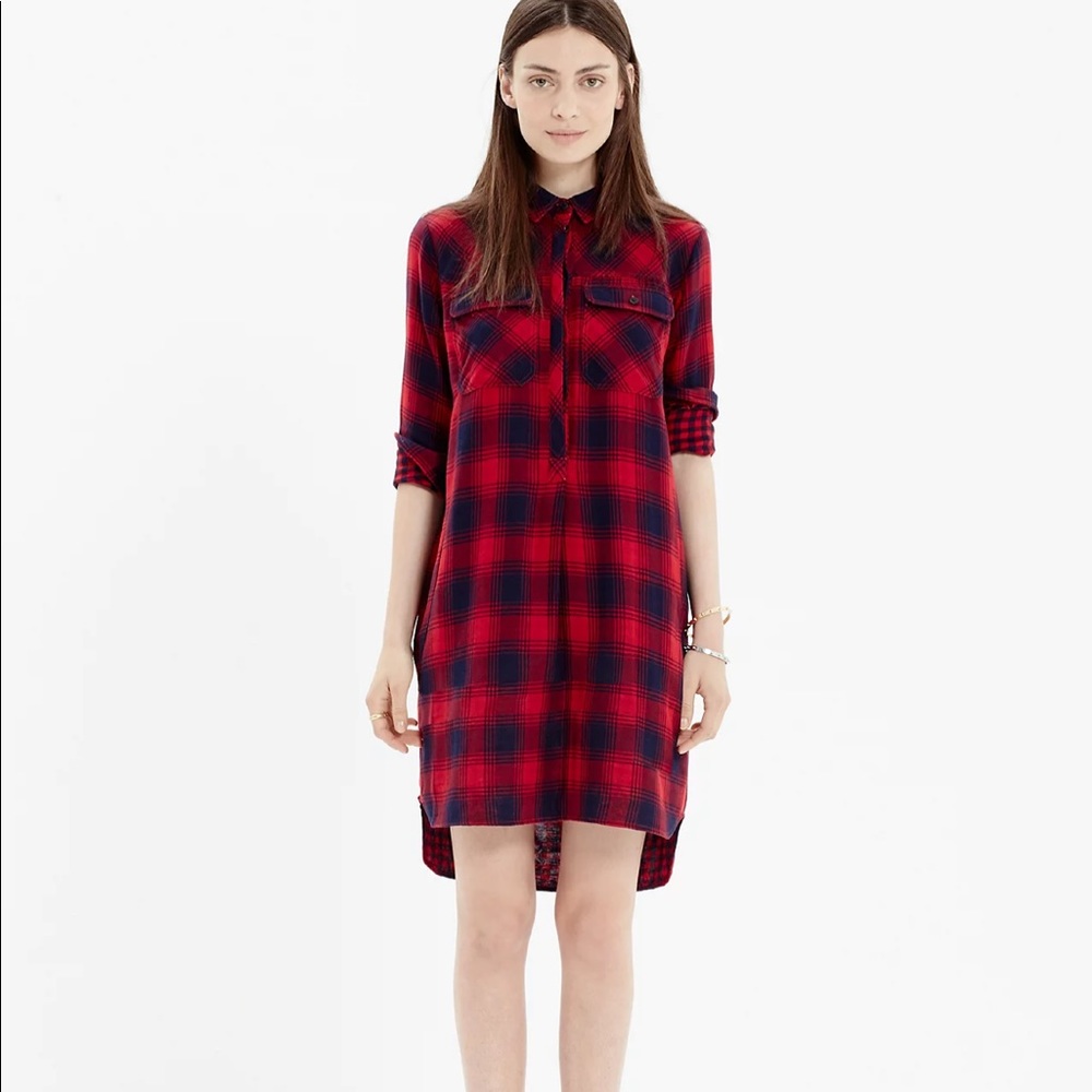 Madewell Plaid Dress ❤️🖤